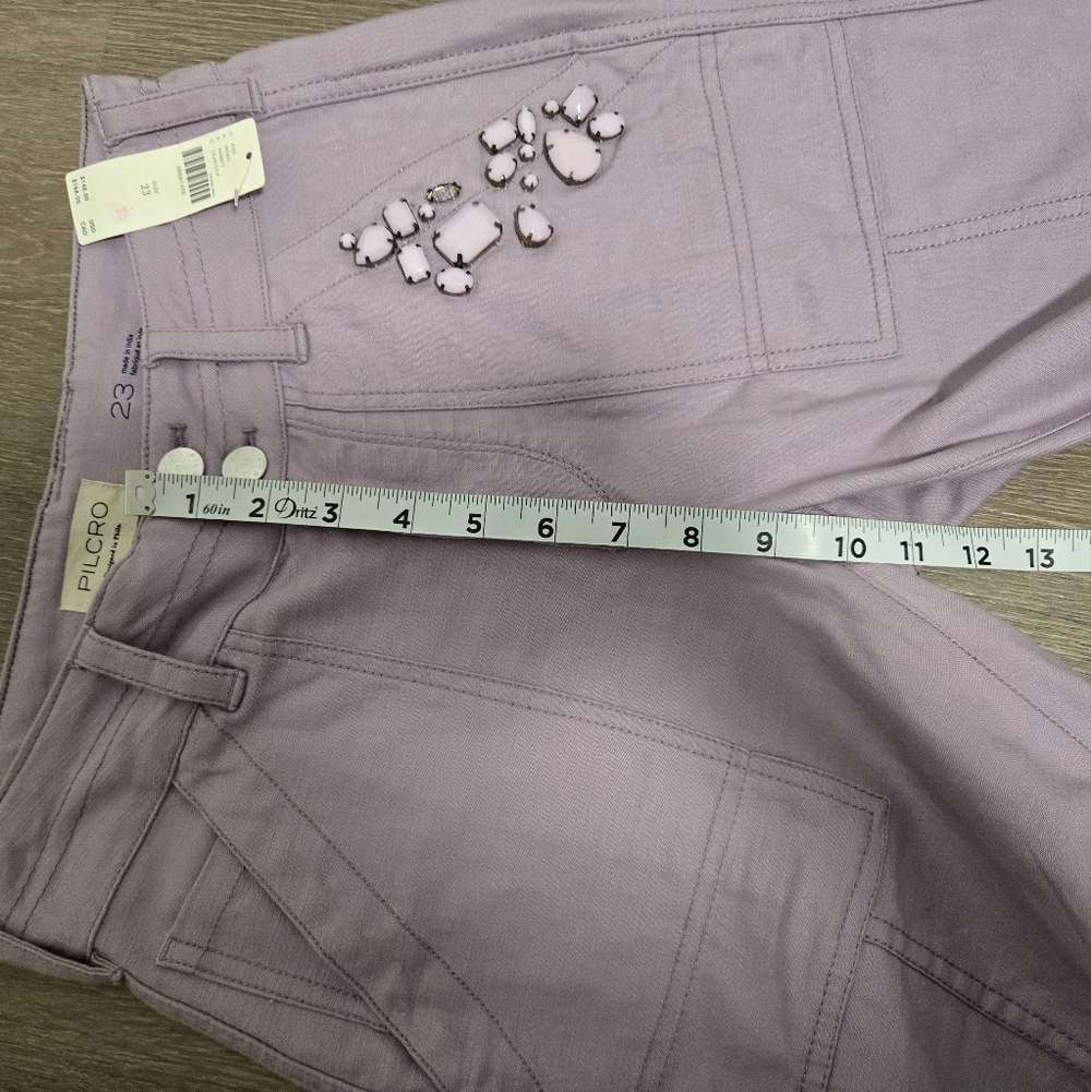 Pilcro The Wanderer NWT Lavender Embellished Women’s Pants Size 23 - Picture 7 of 9